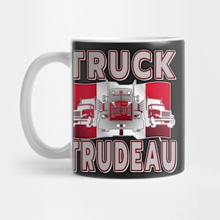 TRUCK TRUDEAU SAVE CANADA FREEDOM CONVOY OF TRUCKERS GRAY Mug